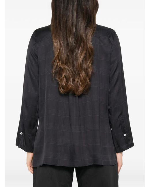 Marella Blue Checked Long-Sleeve Shirt