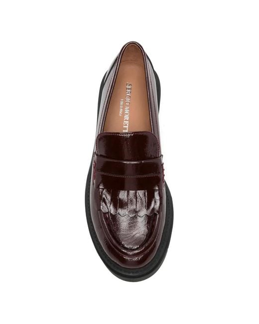 SERGIO MORETTI FIRENZE Red Lug-Sole Loafers