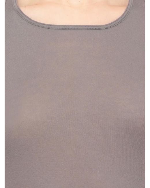 Rick Owens Gray Temple Basic Rib Tank Raw-Hem Top