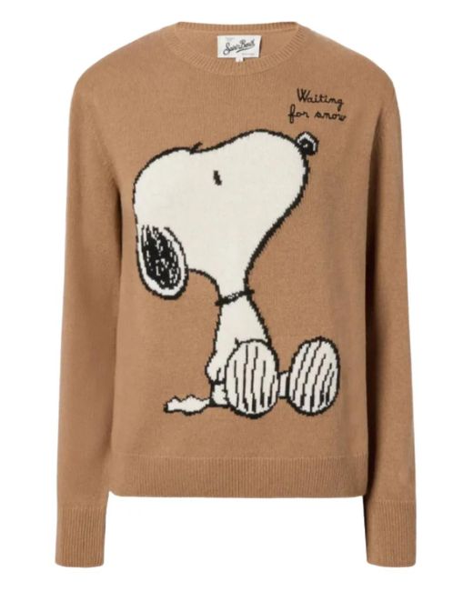 Mc2 Saint Barth Brown X Peanuts Special Edition Cartoon Intarsia Sweater