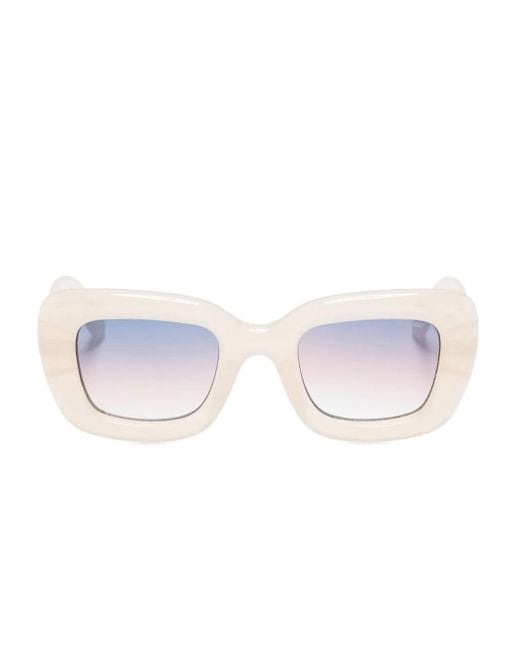 Komono White Eckige Vita Sonnenbrille