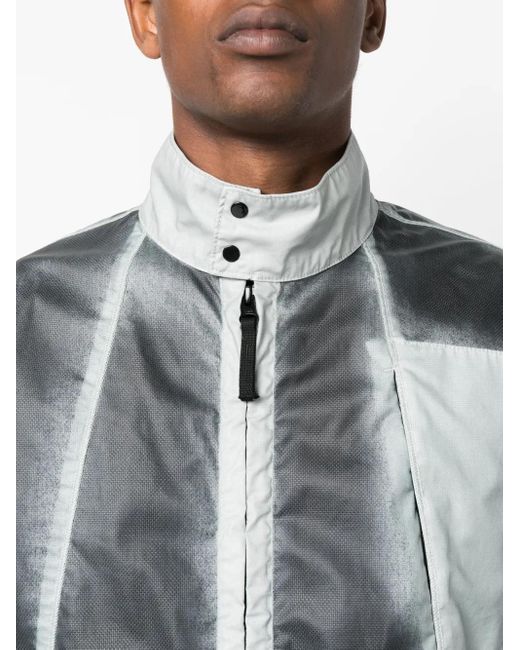 Stone Island Black Mussola Gommata-Tc Hand-Sprayed Windbreaker for men