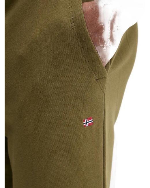 Napapijri Green Logo-Patch Drawstring Track Pants for men