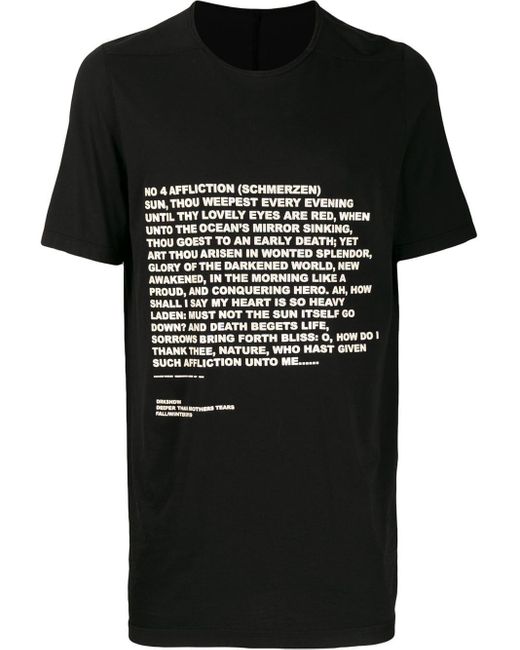Rick Owens Drkshdw Black Printed Level T-shirt for men