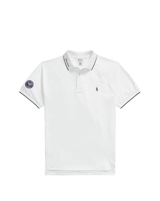 Polo Ralph Lauren White Knit Polo Shirt for men