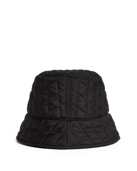 DSquared² Black Quilted Bucket Hat for men