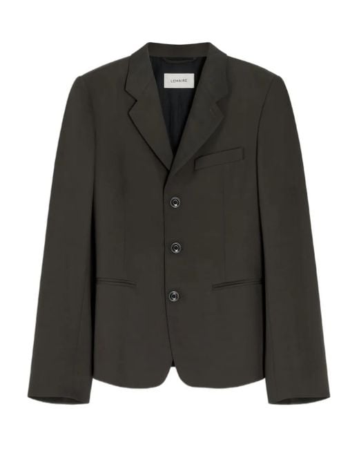 Lemaire Black Single-Breasted Tailored Blazer