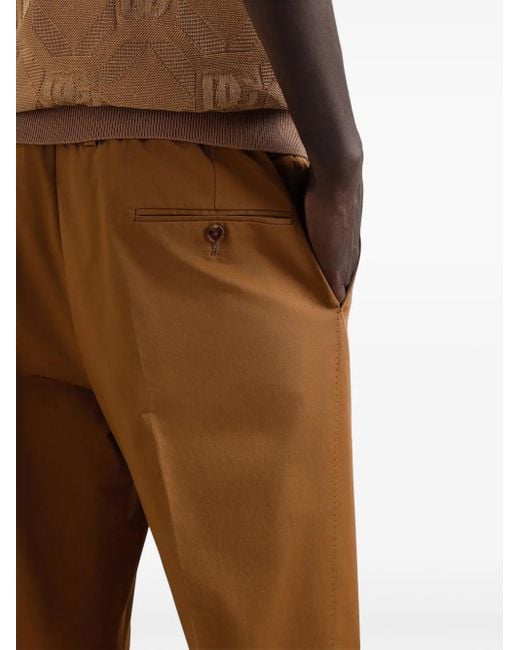 Dolce & Gabbana Brown Tailored Cotton Trousers for men