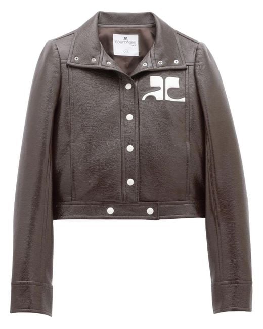 Courreges Brown Chest Logo-patch Shirt Jacket