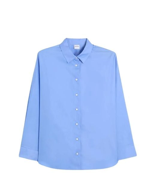 Aspesi Blue Buttoned Poplin Shirt