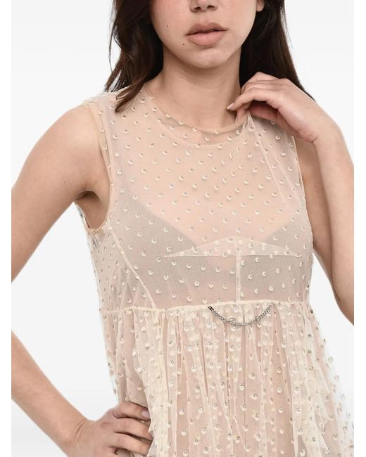DSquared² Natural Glitter-Embellished Mini Dress