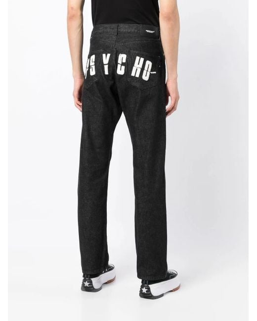 Undercover Black X Psycho Logo-Appliqué Jeans for men