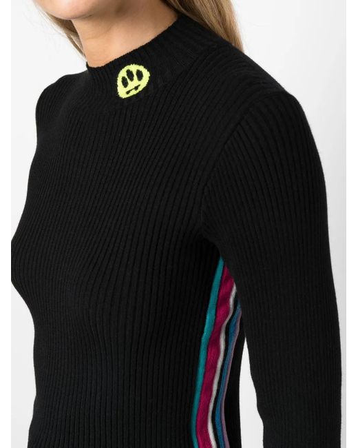 Barrow Black Smiley-Patch Long Sleeve Jumper