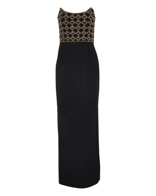 Rebecca Vallance Black Vesper Embellished Maxi Dress