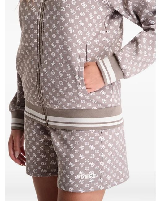 Guess Gray Full-Zip Scuba Sweatshirt