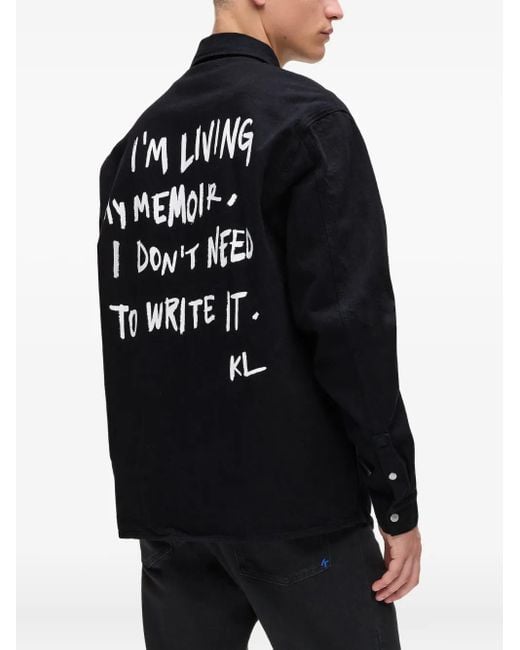 Karl Lagerfeld Black Fitted Knit Top With Smooth Texture for men