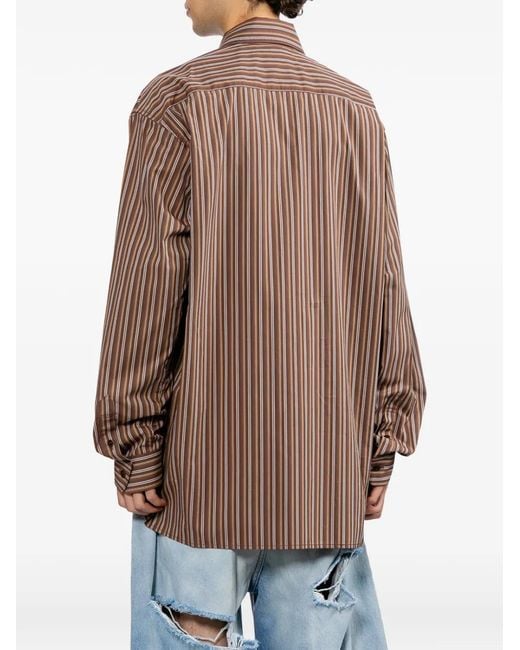 Maison Mihara Yasuhiro Brown Attached Tie Long Sleeve Shirt for men