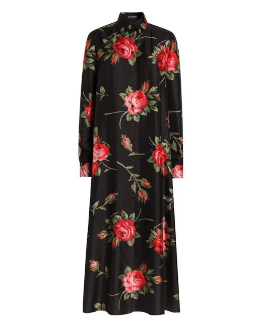 Dolce & Gabbana Black Floral Maxi Dress