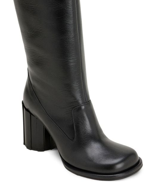 AMI Black Cut-out Knee-high Boots