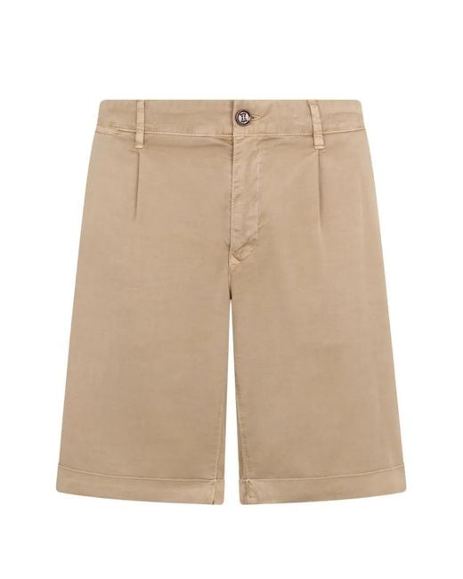 Shorts Con Risvolto di Moorer in Natural da Uomo