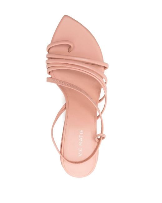 Vic Matié Pink Slash 70mm Leather Sandals
