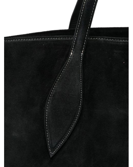 Liffner Black Mega Sprout Suede Tote Bag