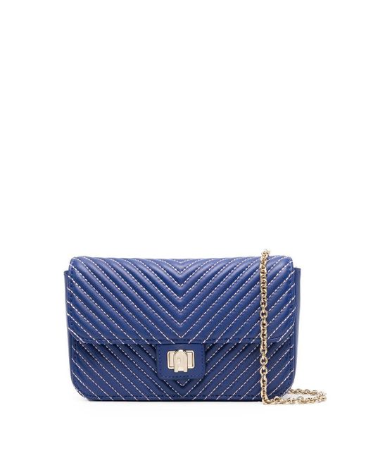 Furla Leather Chevron Quilted Crossbody Bag in Blue Lyst