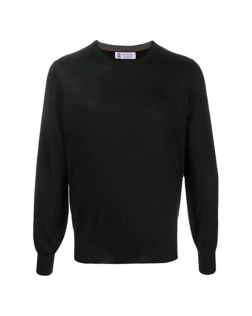 Pull À Bords Nervurés Brunello Cucinelli pour homme en coloris Black