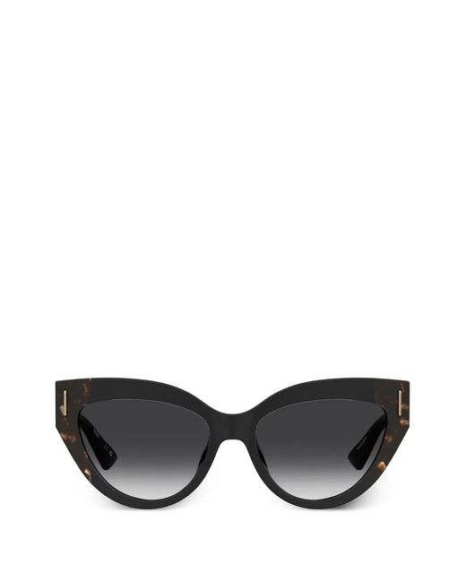 Moschino Black Tortoiseshell-Effect Cat-Eye Sunglasses