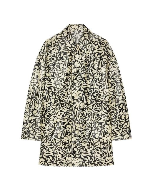 Dries Van Noten White Printed Coat for men