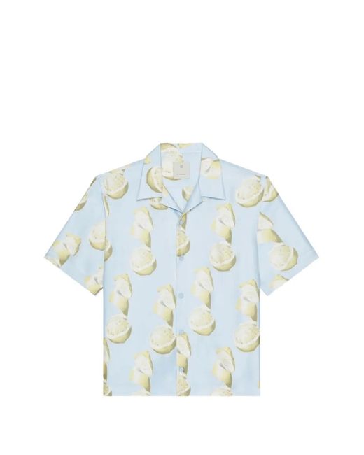 Givenchy Blue Lemon Print Bowling Shirt for men