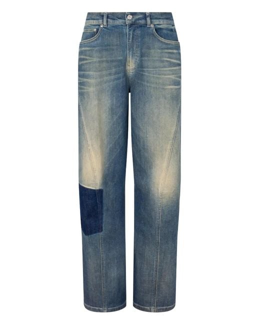 Moschino Blue Patchwork Denim Jeans