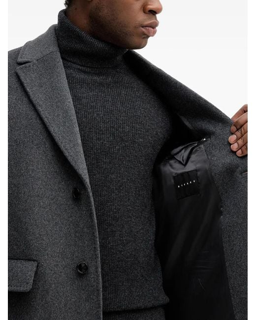 Sisley Gray Single-Breasted Coat for men
