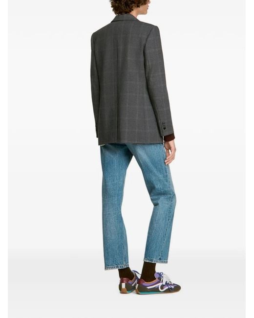 Sandro Black Checked Tailored Blazer