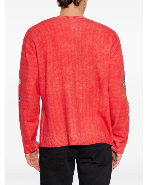 DIESEL Red K-Patcy Patch-Detail Sweater for men