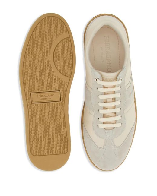 Ferragamo White Salvatore Flat Shoes Lea And Rubber Sole for men