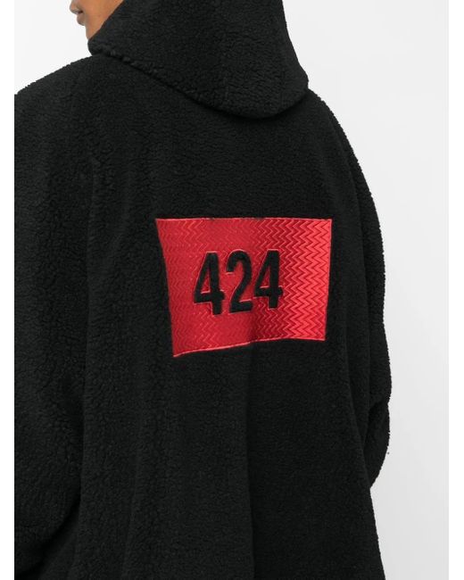 424 Black Logo Half-Zip Jumper for men