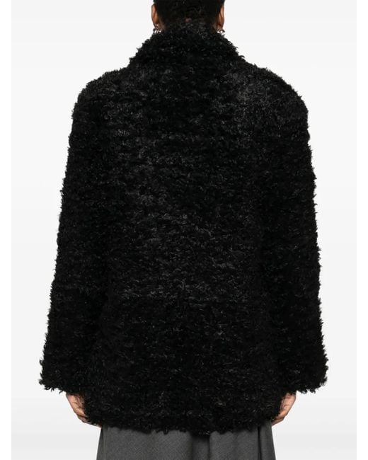 Gestuz Black Long-Sleeve Textured Coat