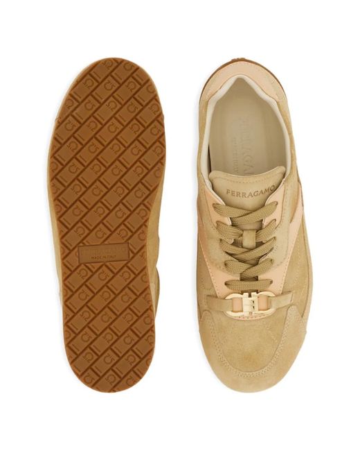 Ferragamo Natural Gancini Ornament Sneakers