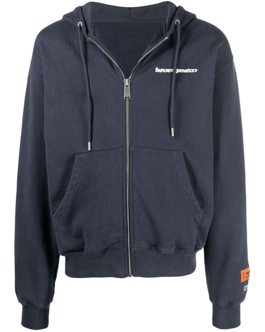 Heron Preston Cotton Logo-print Zip-up Hoodie in Blue for ...