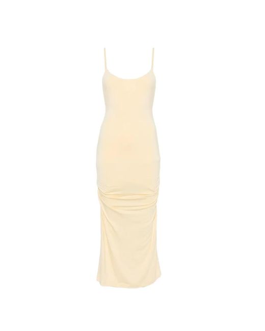 Totême White Draped Midi Dress