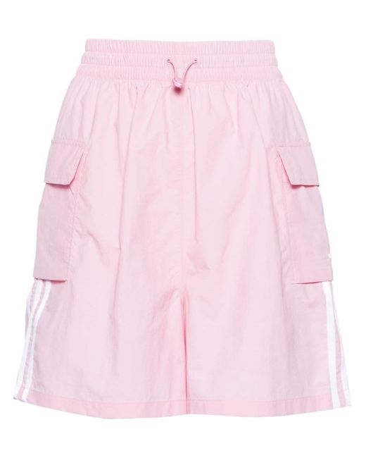 Adidas Pink 3-stripe Cargo Shorts