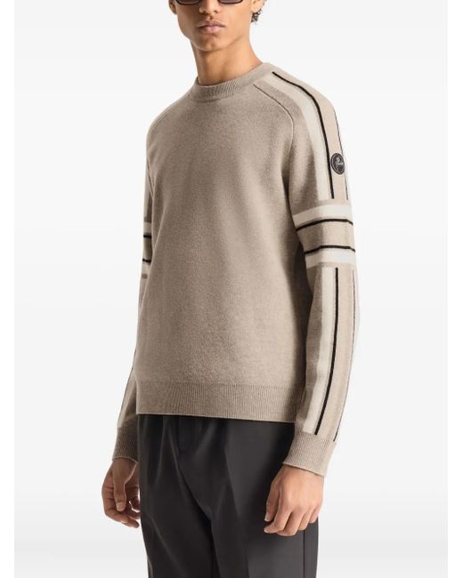 Fusalp Gray Jacquard-Striped Sweater for men