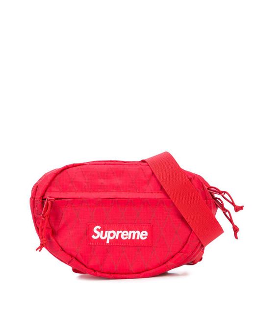 Supreme Logo-print Waist Bag in Red for Men | Lyst