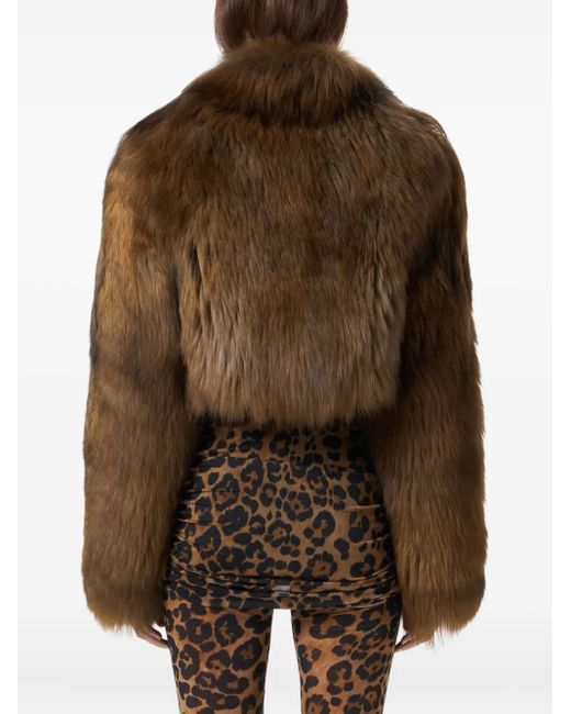 Blumarine Brown Cropped Fur Jacket