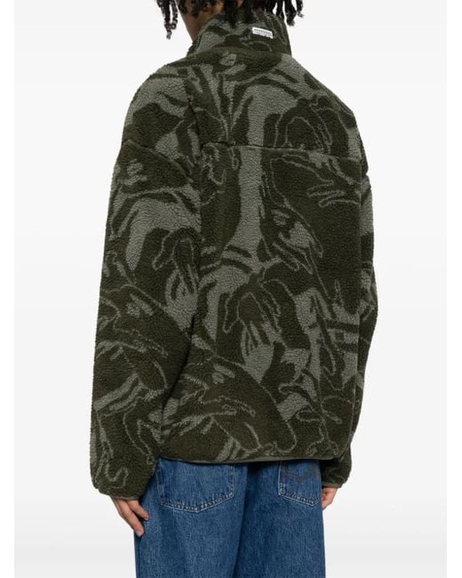 Aape By A Bathing Ape Green Camouflage-Print Fleece Jacket for men