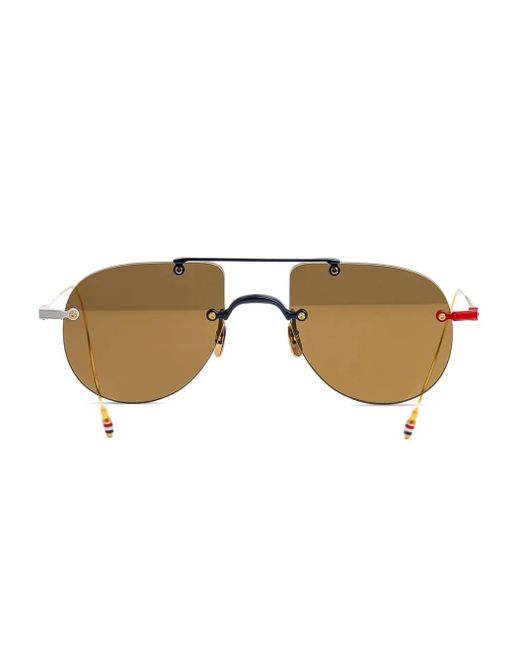 Thom Browne Metallic Getönte Pilotenbrille