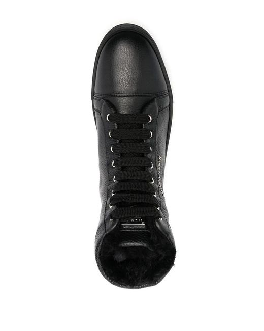 Philipp Plein Black Shearling Lined High-Top Sneakers