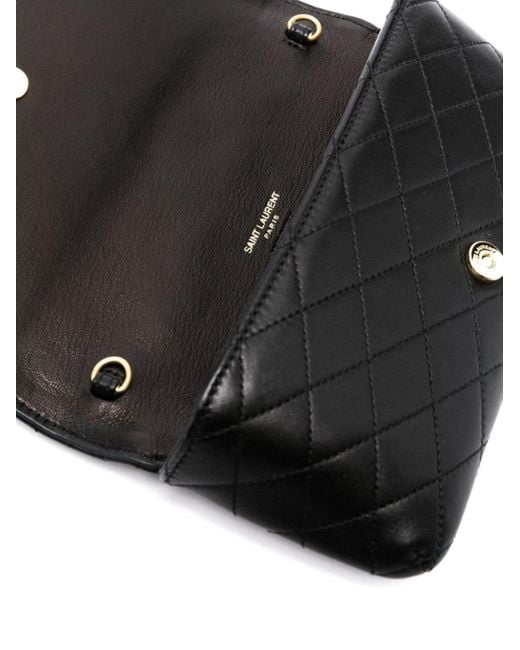 Saint Laurent Black Mini Quilted Leather Crossbody Bag