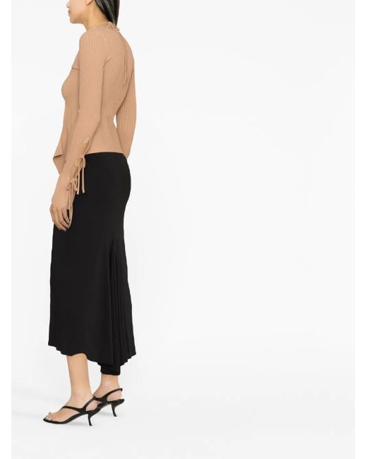 Haut En Maille Nervurée À Manches Longues ANDREADAMO en coloris White